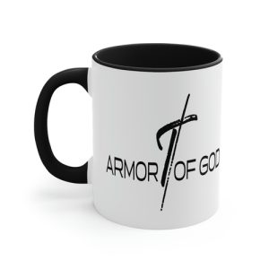 Two-tone Accent Ceramic Mug 11oz - Armor of God Scripture Quote Bible